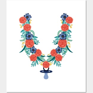 Pacifier, Necklace, Baby, Flowers Posters and Art